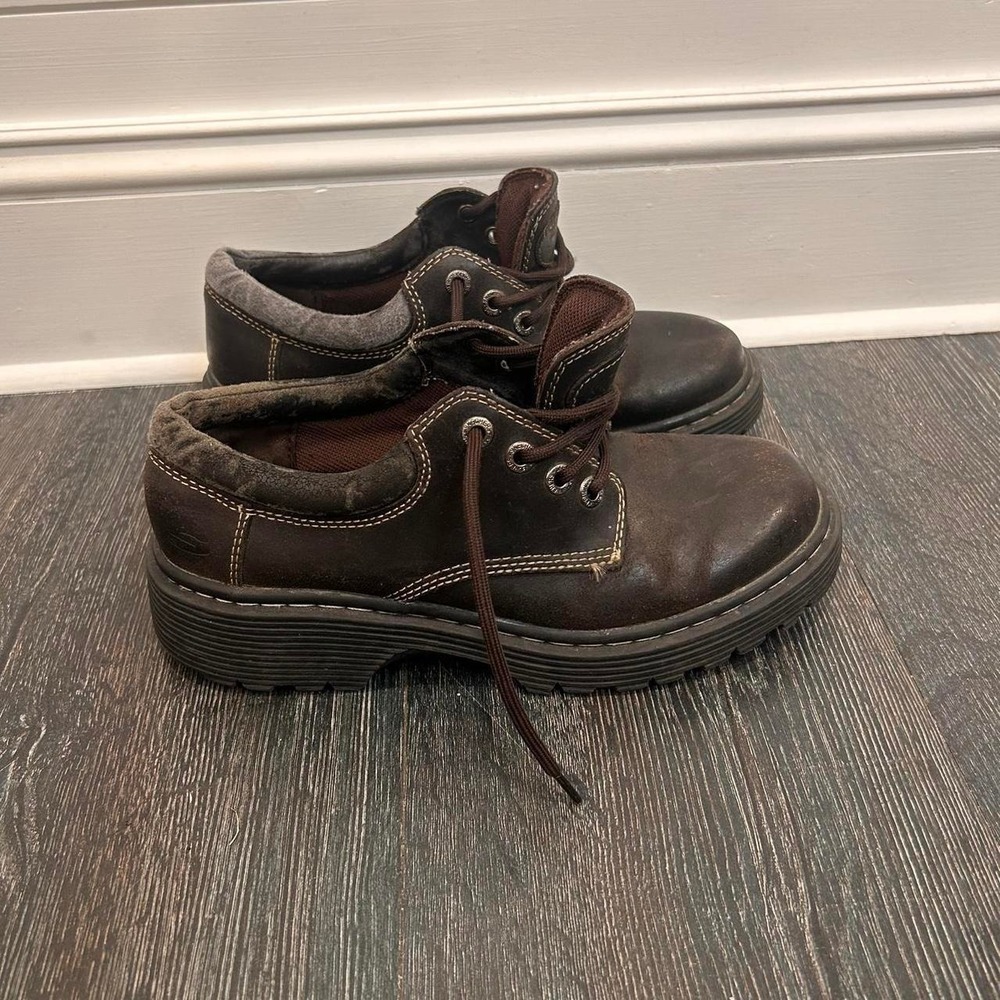 Skechers Work Leather Oxford Shoes Brown Men's Size 9